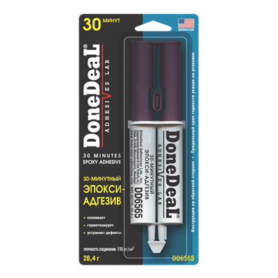 DD6565 DoneDeal, 30-минутный эпокси-адгезив (цвет: прозрачный) DoneDeal 30-MIN EPOXY ADHESIVE, 28.4 gr 3364953 - фото 251545500