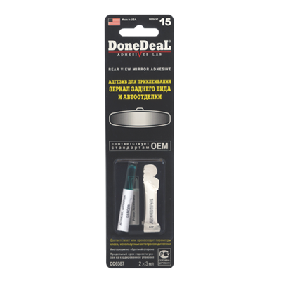 DD6587 DoneDeal, Адгезив для приклеивания зеркал заднего вида и автоотделки DoneDeal REAR VIEW MIRROR ADHESIVE,  2*3 ml 3364958 - фото 251545510