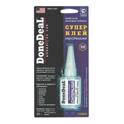 DD6643 DoneDeal, Суперклей индустриальный DoneDeal SUPER GLUE INDUSTRIAL FORMULA, 30 gr 3364967 - фото 251545528