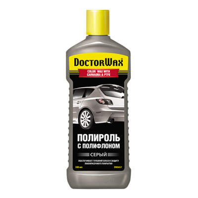 DW8457 Doctor Wax, Цветной полирольс полифлоном, Серый DoctorWax GRAY / COLOR  WAX WITH CARNAUBA & PTFE, 300 ML 3367999 - фото 251559237