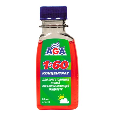 AGA114 AGA,  Концентрат для приготовления летней стеклоомывающей жидкости AGA WINDSHIELD WASHER, 80 ml - фото 253108162