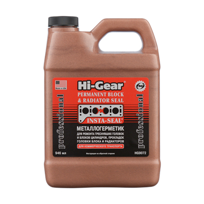 HG9072 Hi-Gear, Металлогерметик для  ремонта системы охлаждения двигателей грузовиков, автобусов, строительной техники Hi-Gear INSTA-SEAL BIG BLOCK SEALER, 946 ml - фото 253208128
