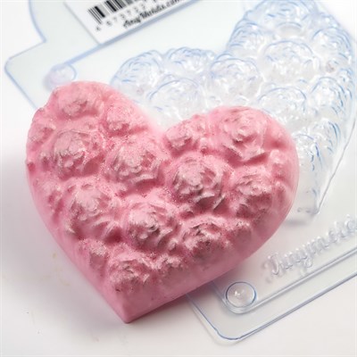 Сердце из роз, форма для мыла пластиковая - фото 258288371