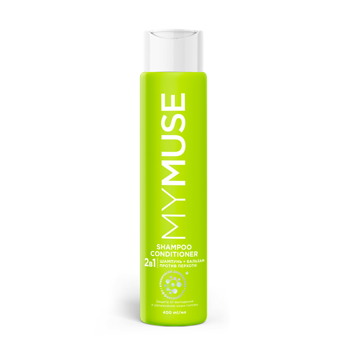 Шампунь и бальзам - ополаскиватель 2 в 1 против перхоти MYMUSE 400мл 145068 - фото 319086508