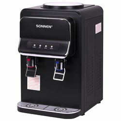 Кулер для воды SONNEN TSE-02WB, настольный, НАГРЕВ/ОХЛАЖДЕНИЕ ЭЛЕКТРОННОЕ, 2 крана, черный, 456174 456174 - фото 319704324