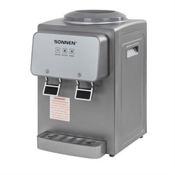Кулер для воды SONNEN TSE-02GP, настольный, НАГРЕВ/ОХЛАЖДЕНИЕ ЭЛЕКТРОННОЕ, 2 крана, серебристый, 455745 455745 - фото 319704341