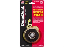 DD6826 DoneDeal, Термостойкая (до 260 С) ремонтная лента "Удав" (Цвет:Черный) DoneDeal REPAIR TAPE "BOA CONSTRICTOR", 2,5*100cm