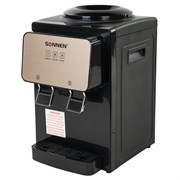 Кулер для воды SONNEN TSE-02BP, настольный, НАГРЕВ/ОХЛАЖДЕНИЕ ЭЛЕКТРОННОЕ, 2 крана, черный/бежевый, 455621 455621